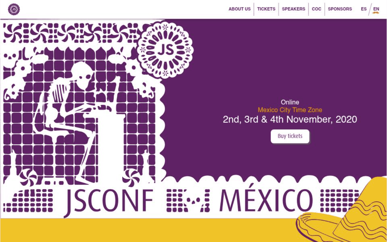 Sitio de JSConf México 2020