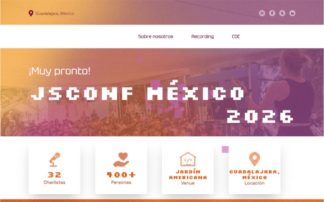Sitio de JSConf México 2025